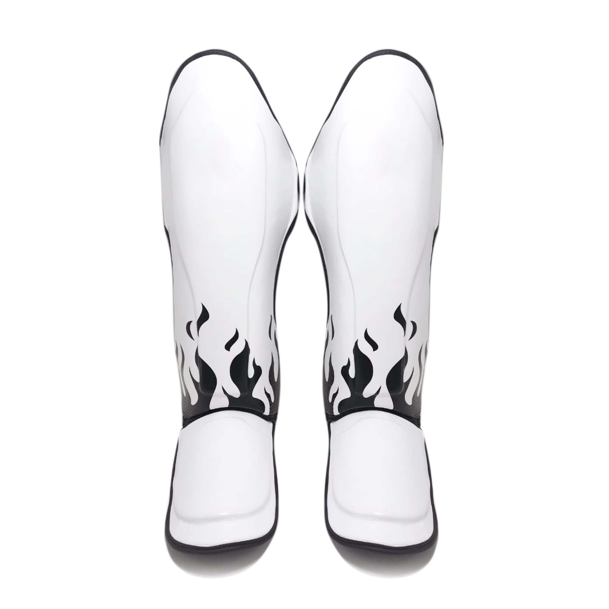 Muay Thai Shin Pads Leather - White (2)